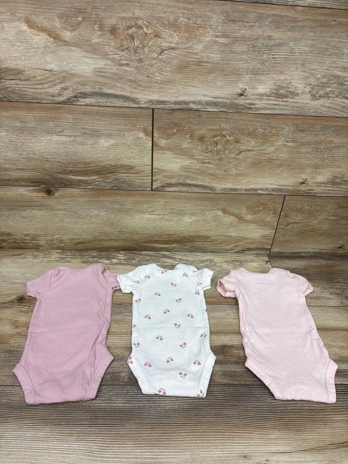Just One You 3pk Ribbed Bodysuits Pink sz Newborn