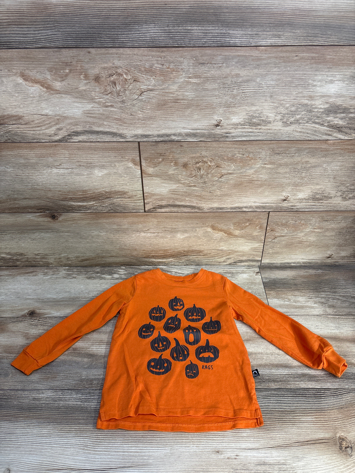 Rags Pumpkin Shirt Orange sz 3/4T