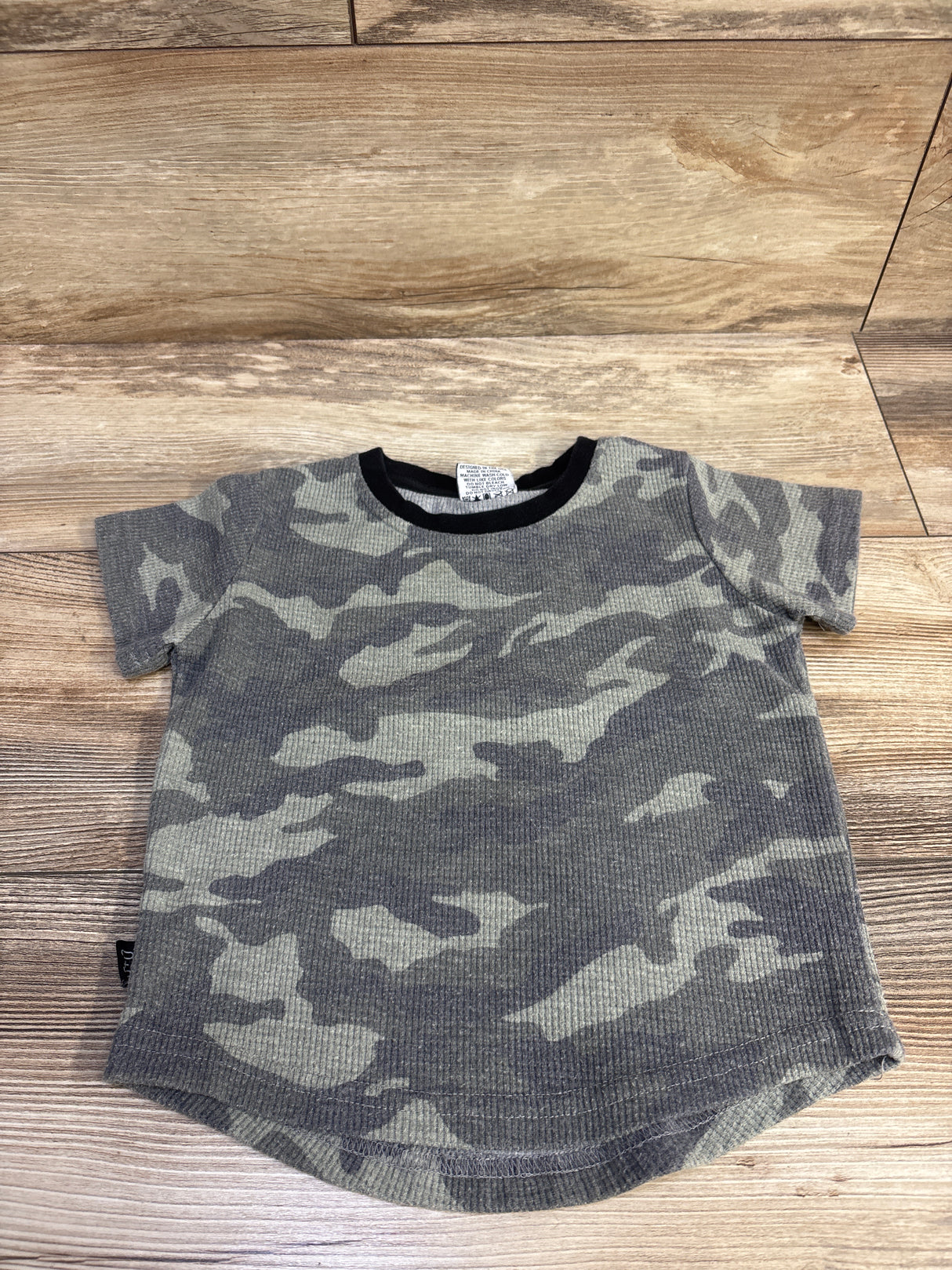 Oliva + Scout Camo Waffle Knit Shirt Green sz 2T