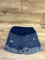 Shein Maternity Full Panel Denim Shorts Blue sz Small