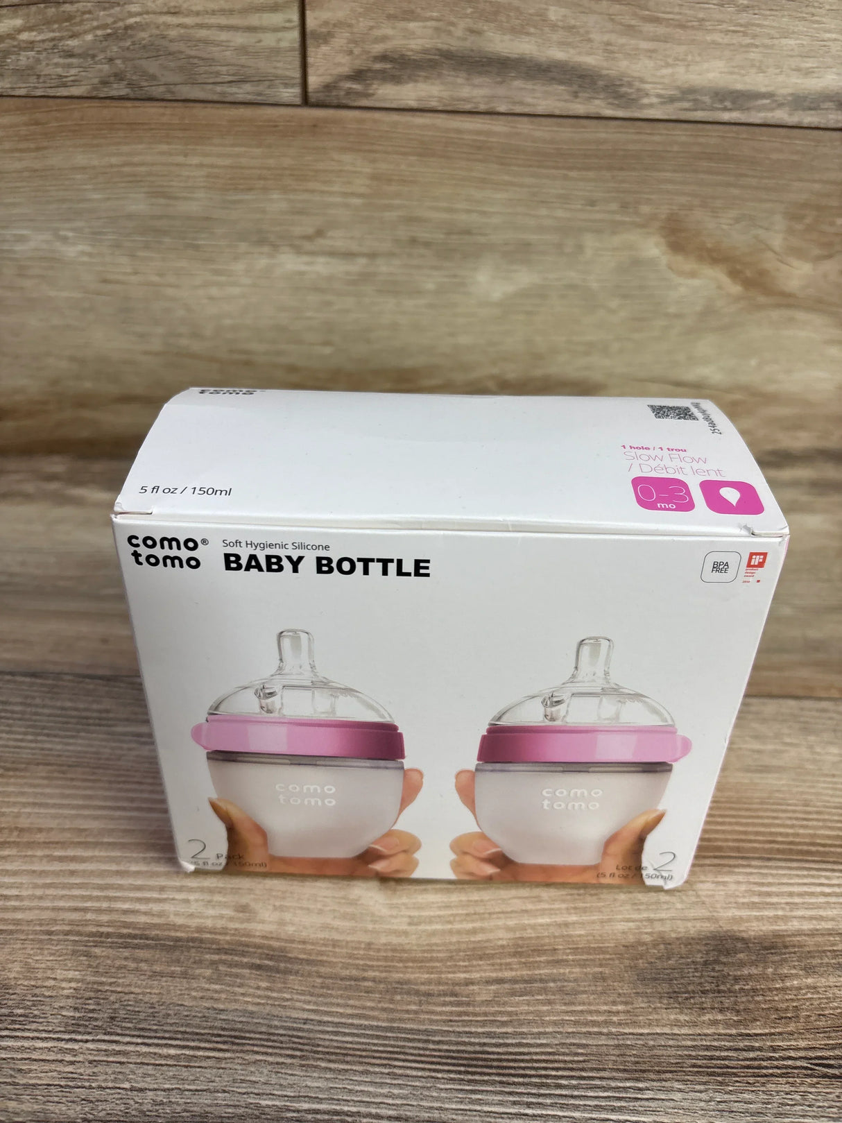 NEW Comotomo 2Pk Baby Bottle Set, 5oz. Pink
