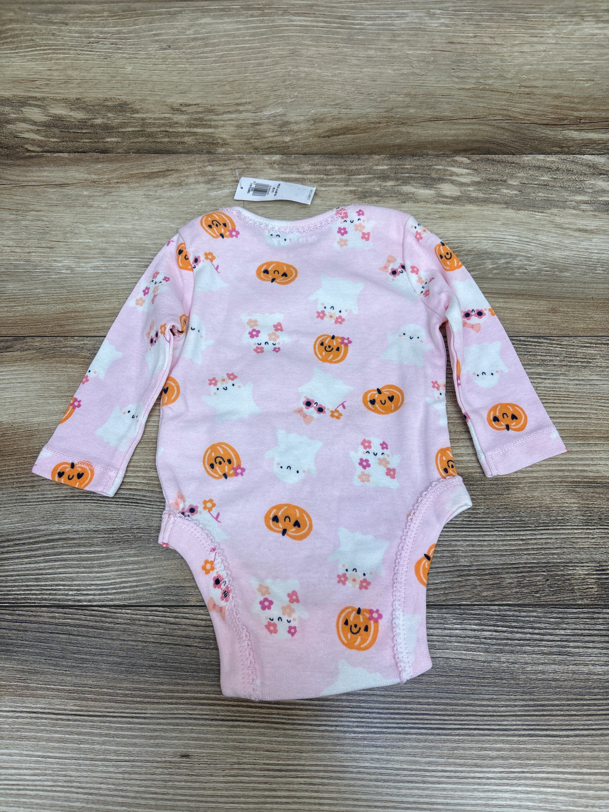 NEW Old Navy Ghost & Pumpkin Long Sleeve Bodysuit Pink sz 0-3m