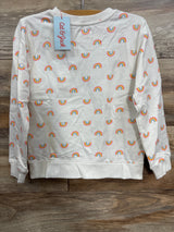 NEW Cat & Jack Rainbow Sweatshirt White sz 5T