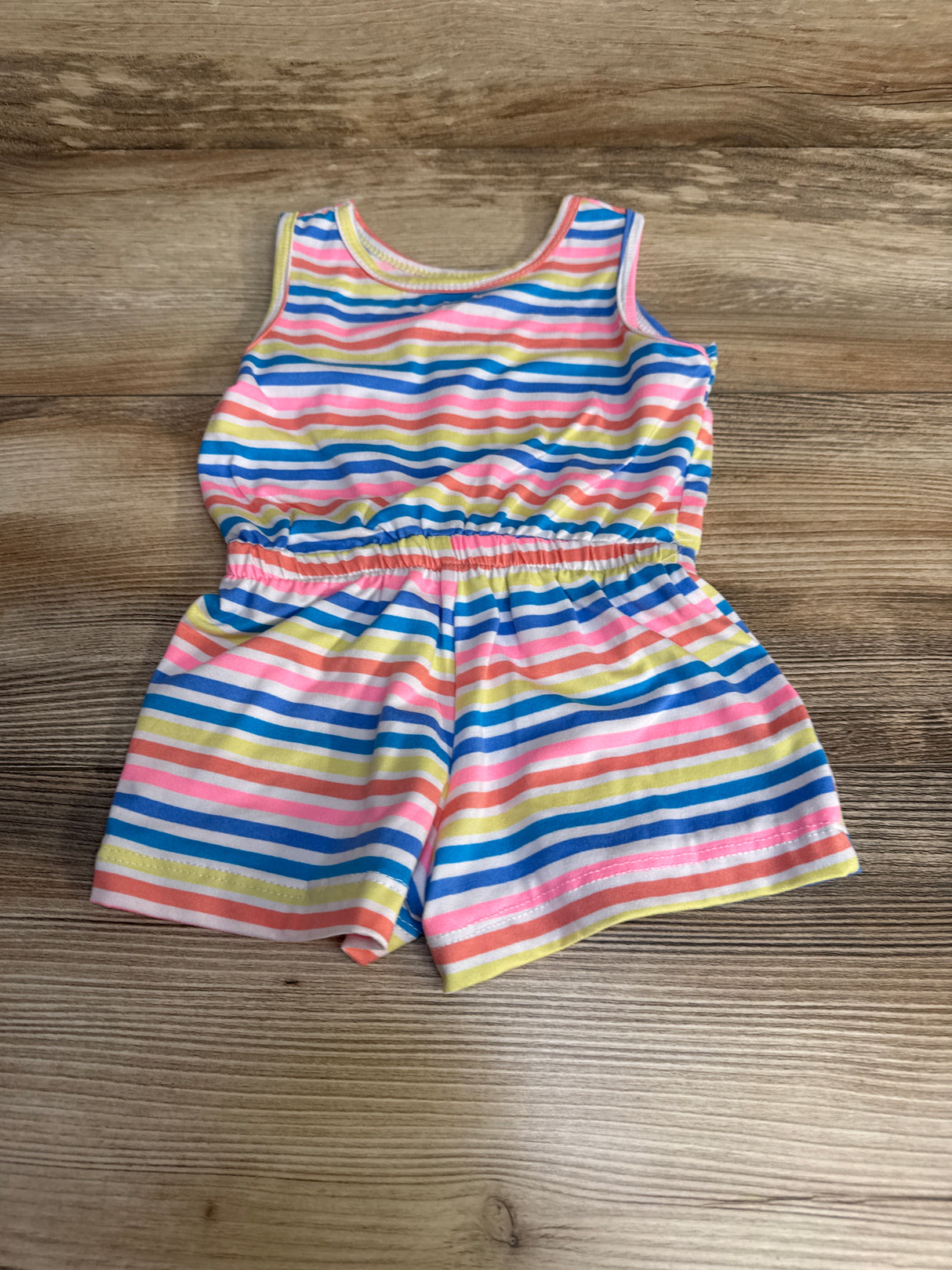 Delia's Girls Striped Tank Romper White sz 18m