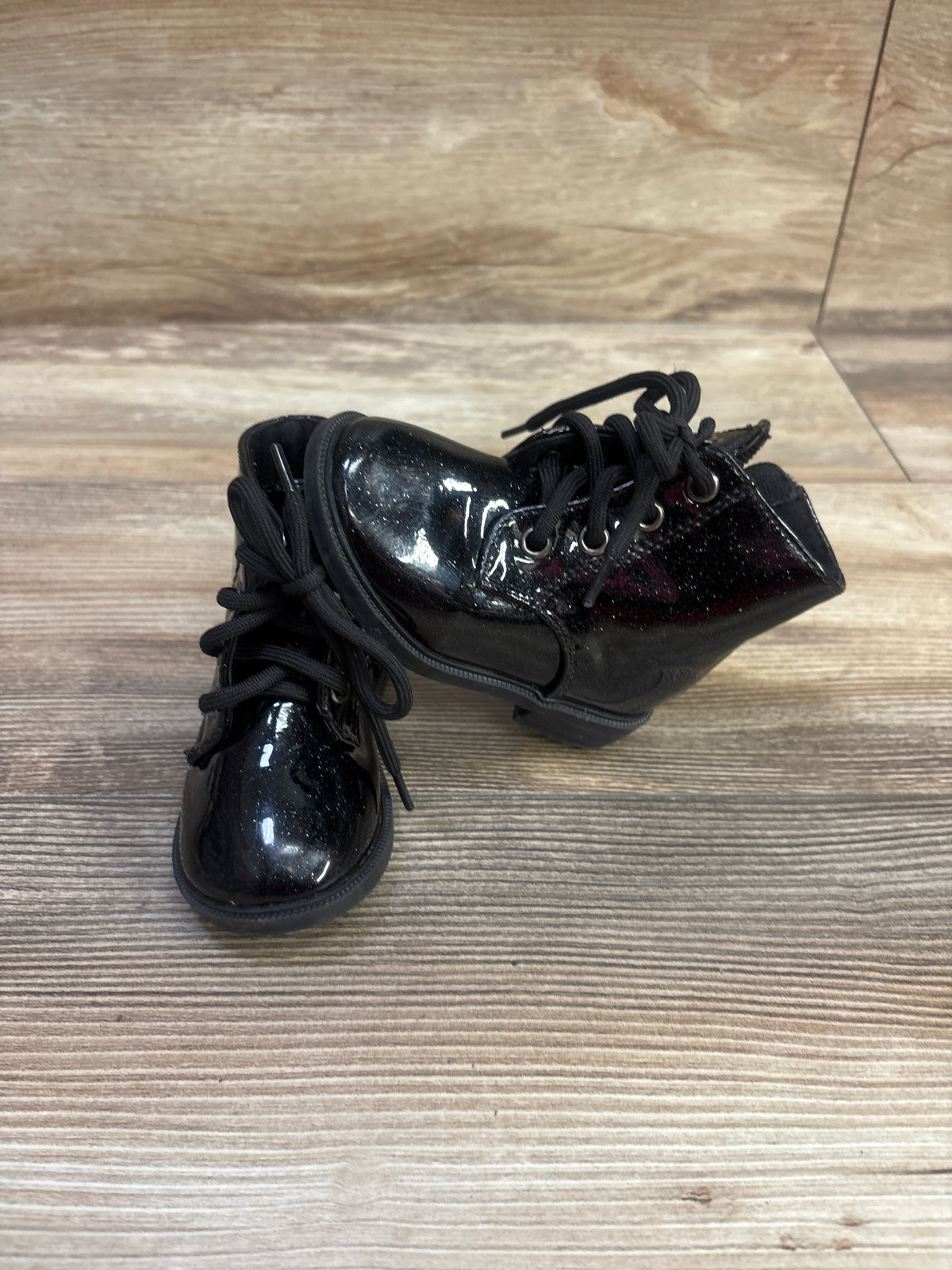 Patent Leather Sparkly Ankle Boots Black sz 5c