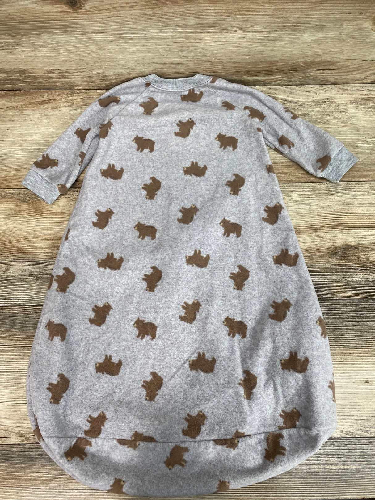 Simple Joys Bear Print Fleece Sleep Sack Grey sz 3-6m