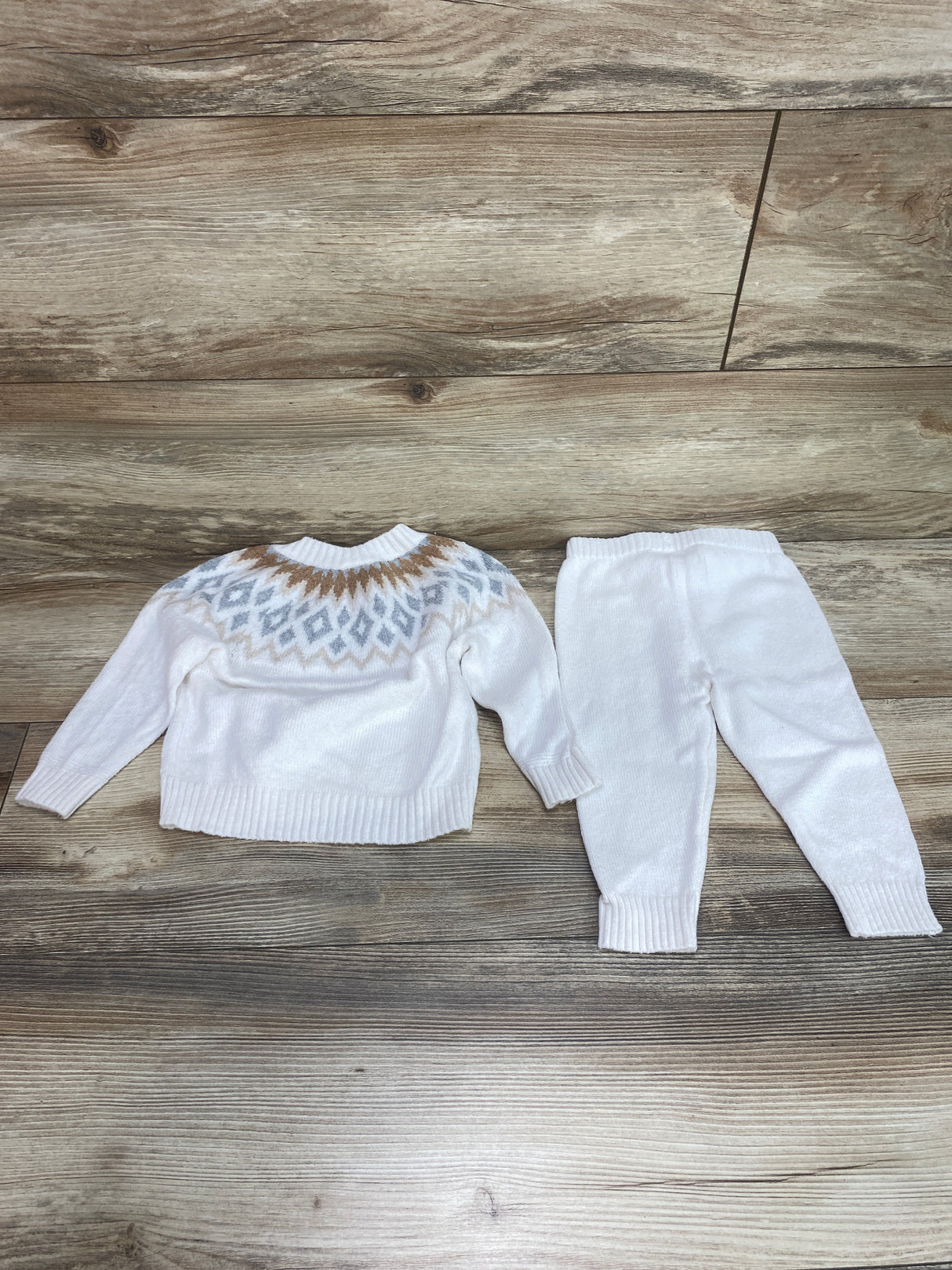 North Polo 2pc Fair Isle Sweater & Pants White sz 9m