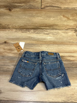 NEW Ralph Lauren Paint-Splatter-Print Cotton Denim Shorts Blue sz 4T