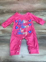 Better Things Are Coming Coverall Pink sz 3-6m