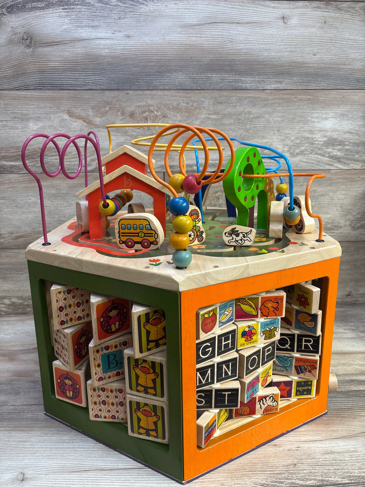 B. toys Wooden Activity Cube, Youniversity