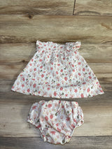 Deux Par Deux Baby Dress & Bloomers Set - Strawberries sz 12m