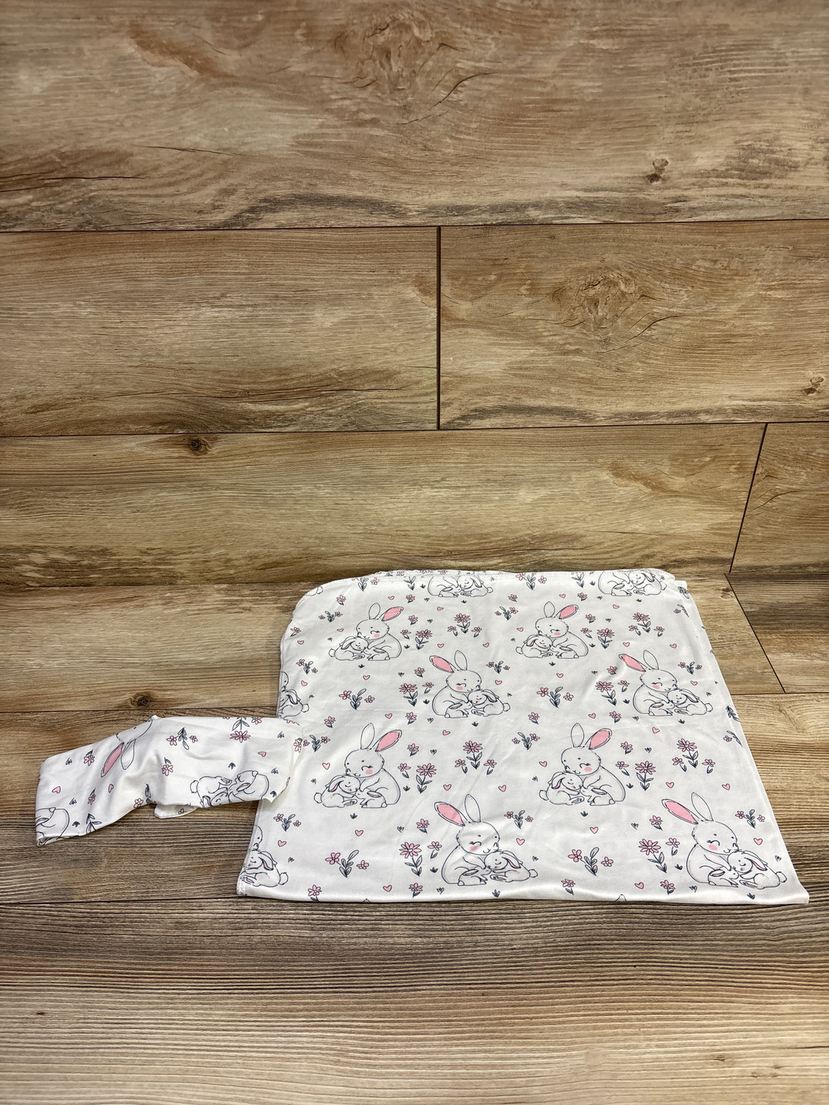 Shein 2pc Bunny Print Swaddle Blanket & Headband Set White sz 0-1m
