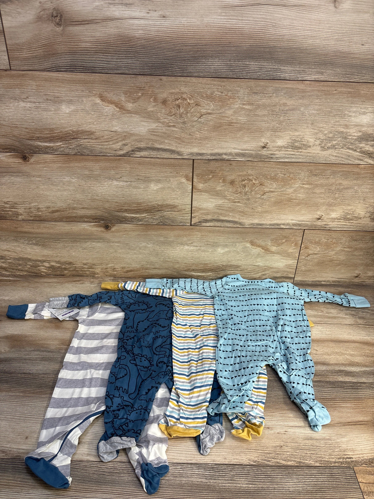 NEW Gerber 4pk Sleep N' Play Sleepers Blue sz 0-3m