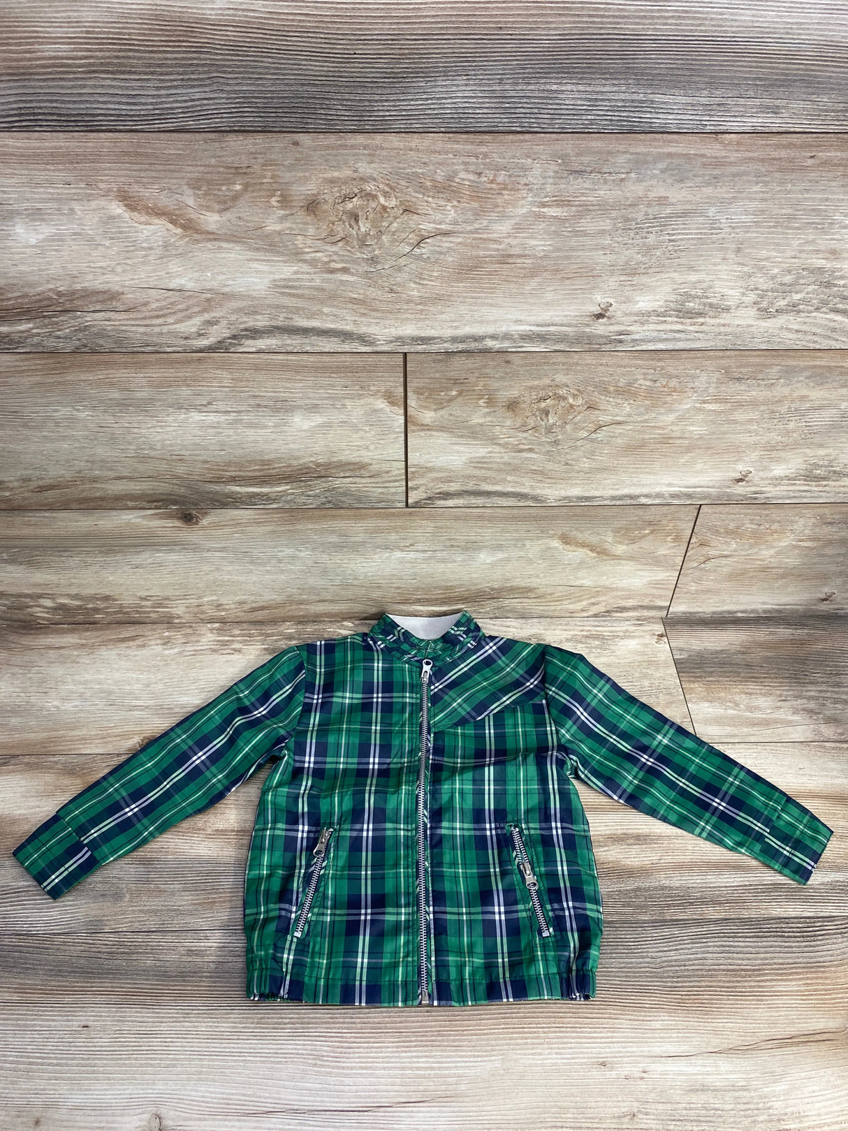 Fore Alex & Hudson Tartan Plaid Full Zip Jacket Green sz 2T