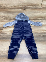 Carter's Striped Hooded Coverall Navy sz 12m