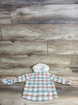 NEW Carter's Plaid Button Up Shacket Beige sz 18m