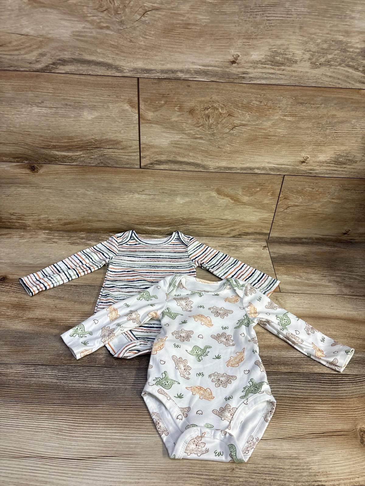 Baby Essentials 2pk Long Sleeve Bodysuits White sz 9m