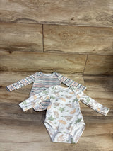 Baby Essentials 2pk Long Sleeve Bodysuits White sz 9m
