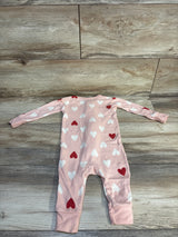 Modern Moments Heart Print Footless Sleeper Pink sz 12m