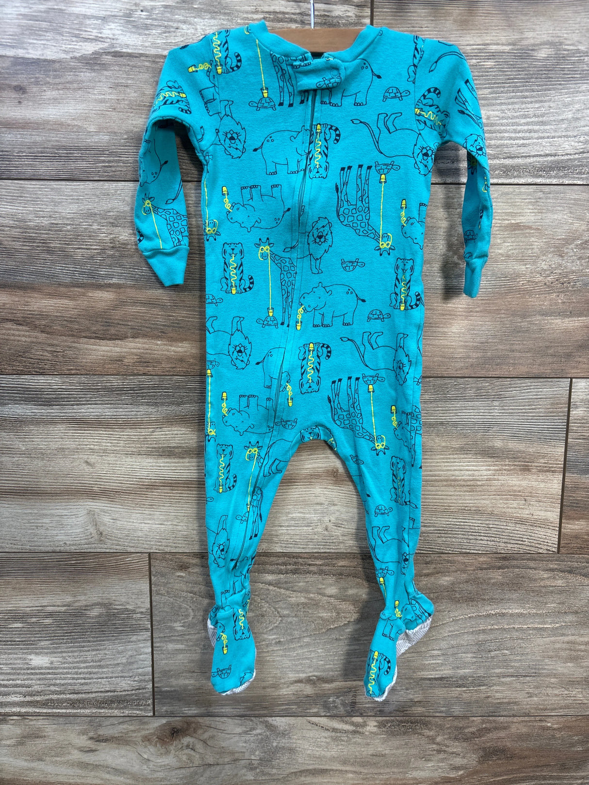 Simple Joys Animal Print Sleeper Blue sz 12m - Me n Mommy To Be