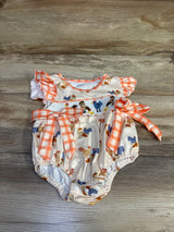 NWOT Adobabirl Smocked Farm Bubble Romper Ivory sz 6-12m