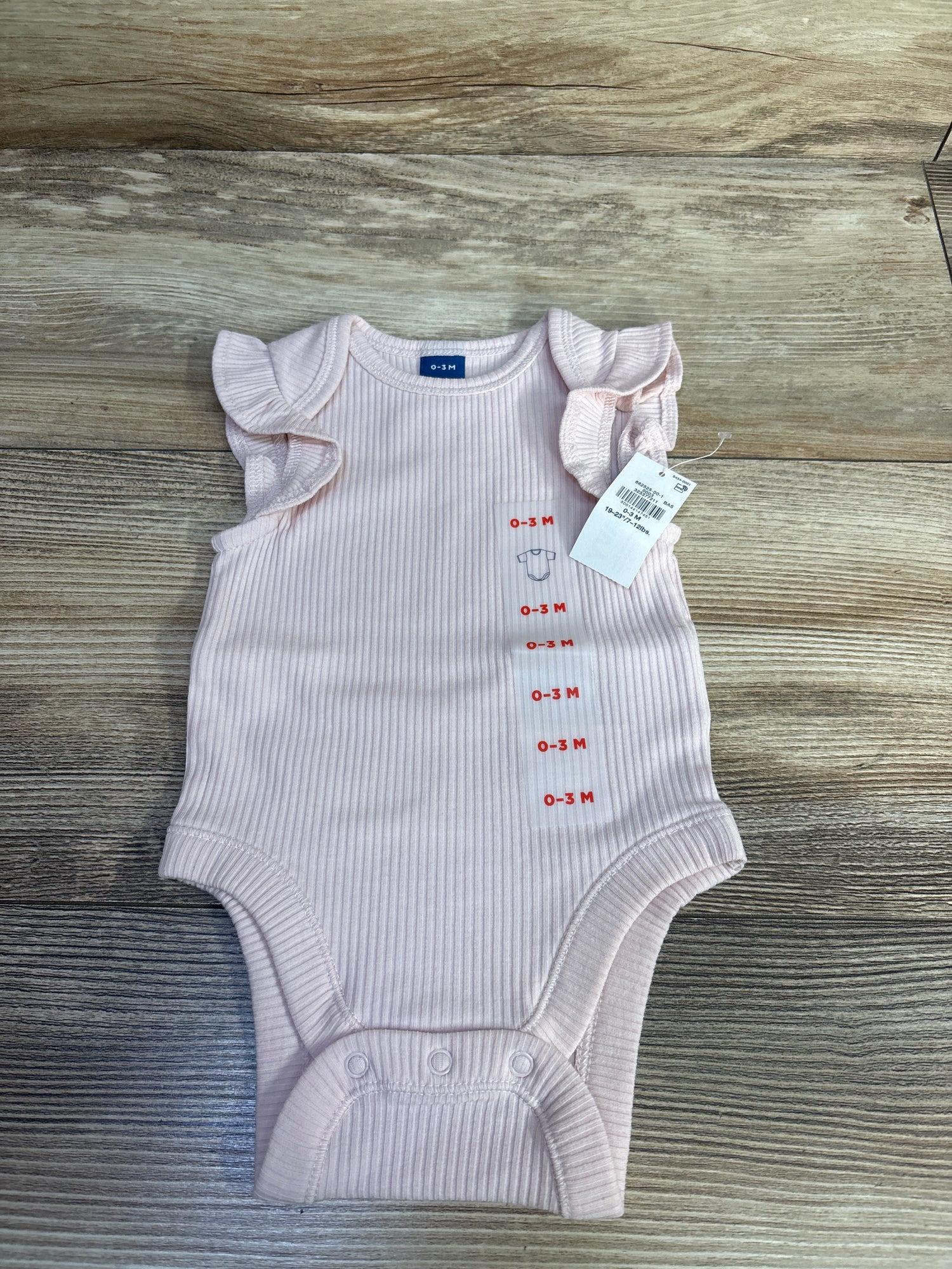 NEW Baby Gap Ribbed Flutter Sleeve Bodysuit Pink sz 0-3m