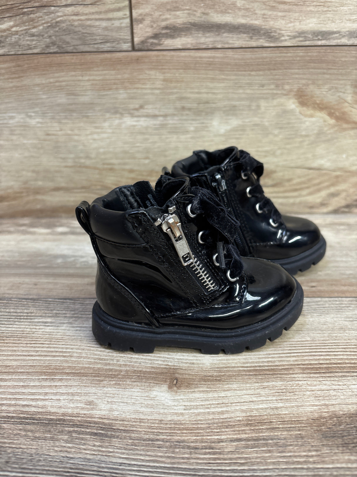 Wonder Nation Leather Boots Black sz 4c