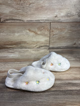 Cat & Jack Nova Embroidered Flower Slippers, White sz 7/8c