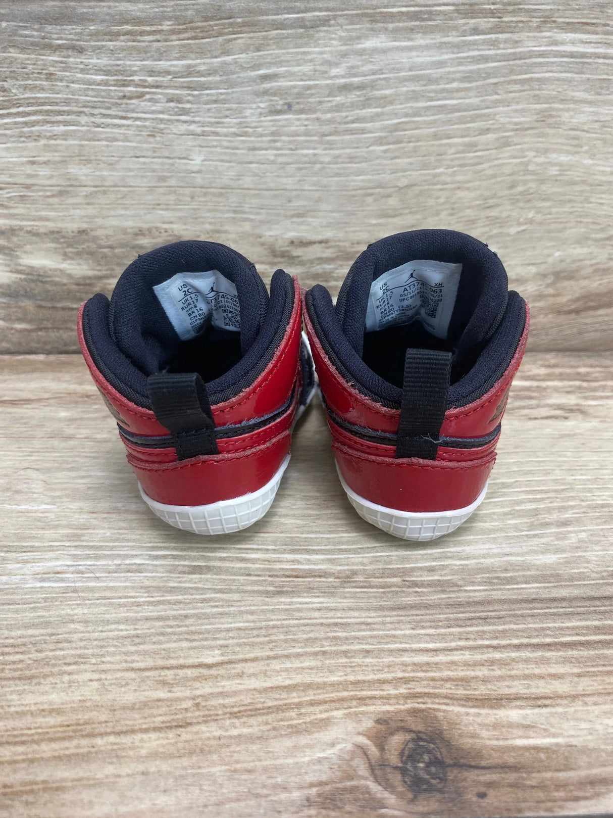 Air Jordan 1 Retro High OG Crib 'Patent Bred' Sneakers sz 2c