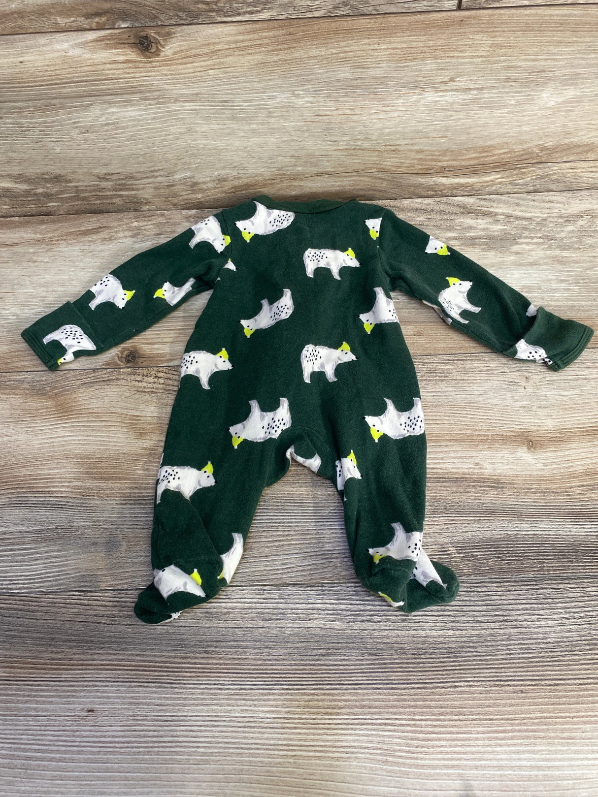 Carter's Bear Print Sleeper Green sz Newborn
