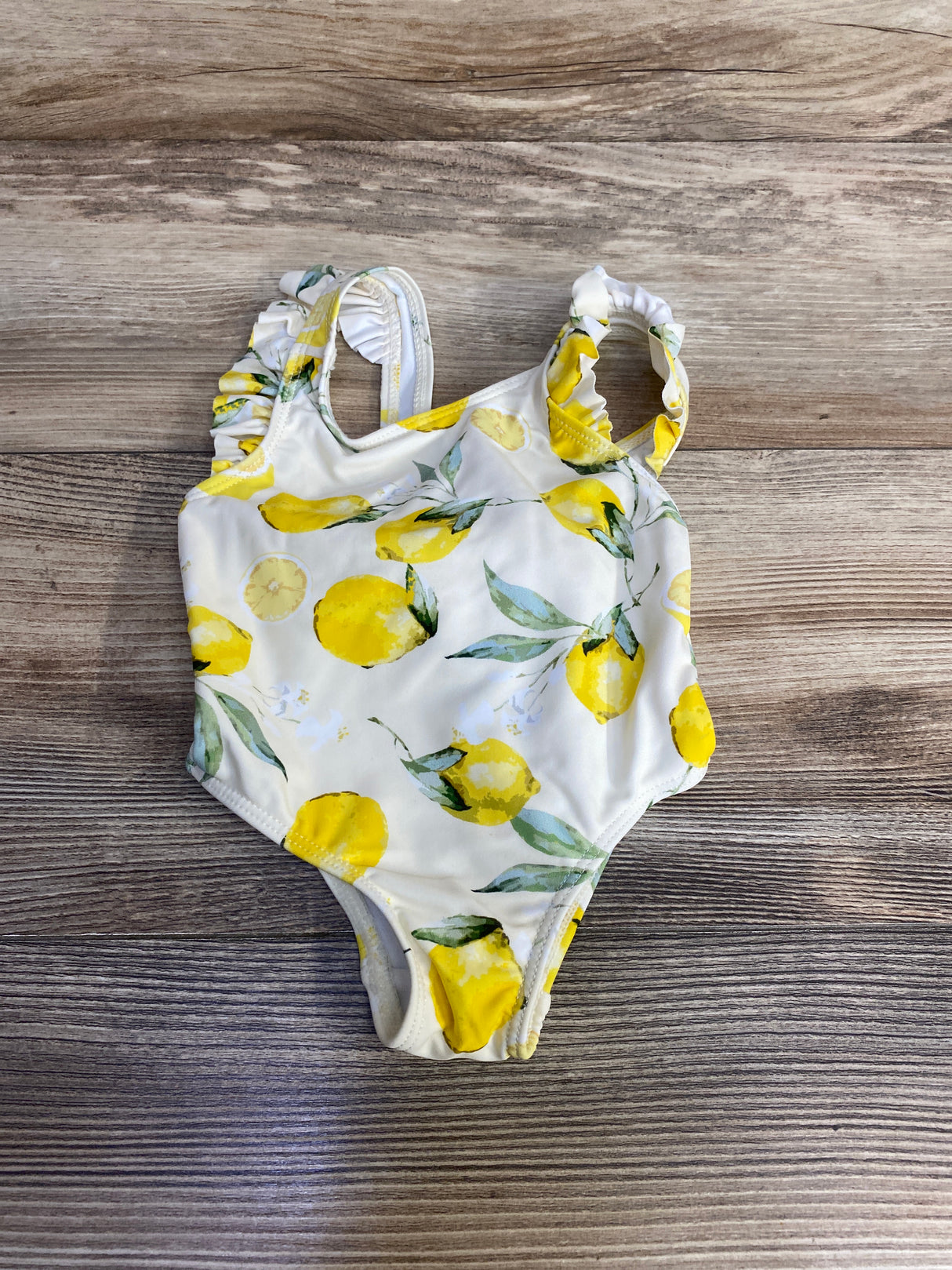 Jessica Simpson 1pc Lemon Print Swimsuit White sz 0-3m