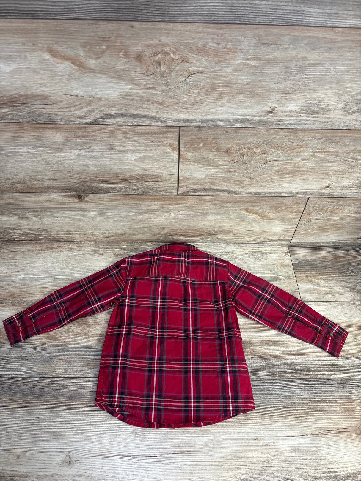 Carter's Plaid Button Up Shirt Red sz 3T