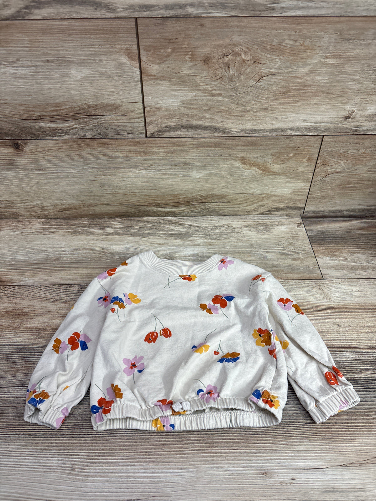 Carter's Floral Pullover Sweatshirt Ivory sz 24m