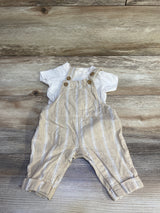 Carter's 2pc Shirt & Striped Overalls Set Beige sz Newborn