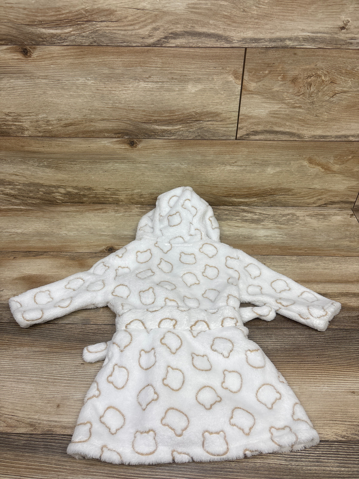 DKNY Plush Bath Robe White sz 6-9m