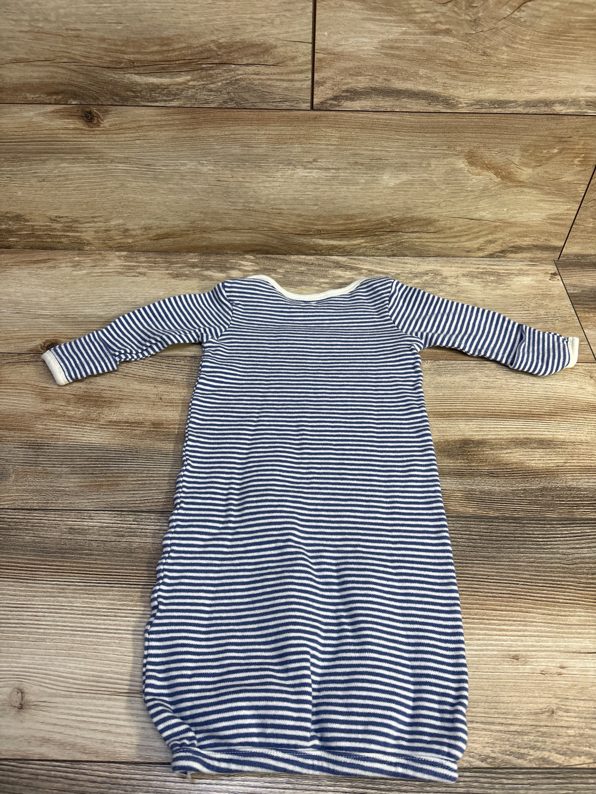 Touched By Nature Striped Sleeper Gown Navy sz 0-6m