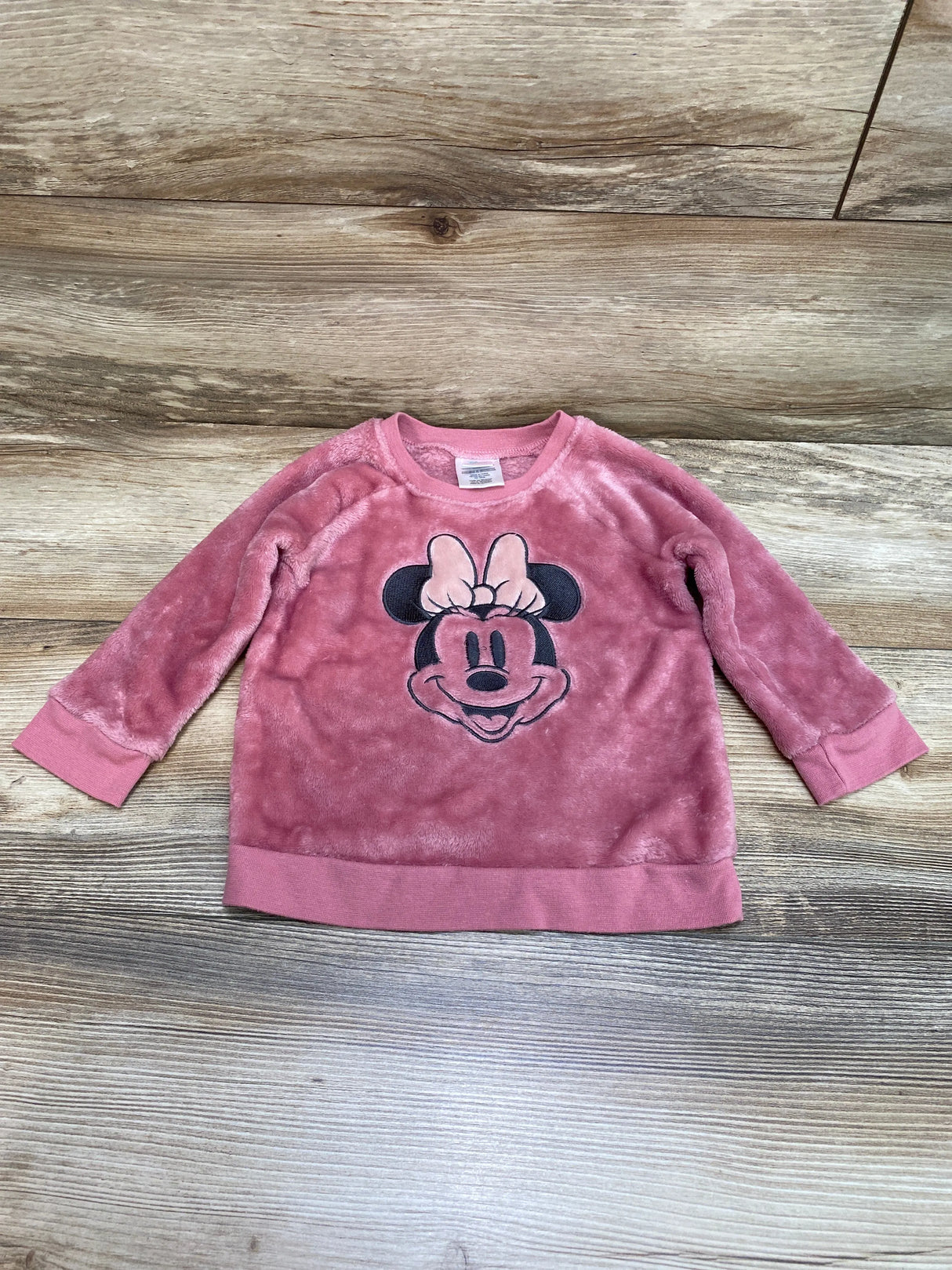 Disney Baby Minnie Mouse Plush Sweatshirt Pink sz 24m