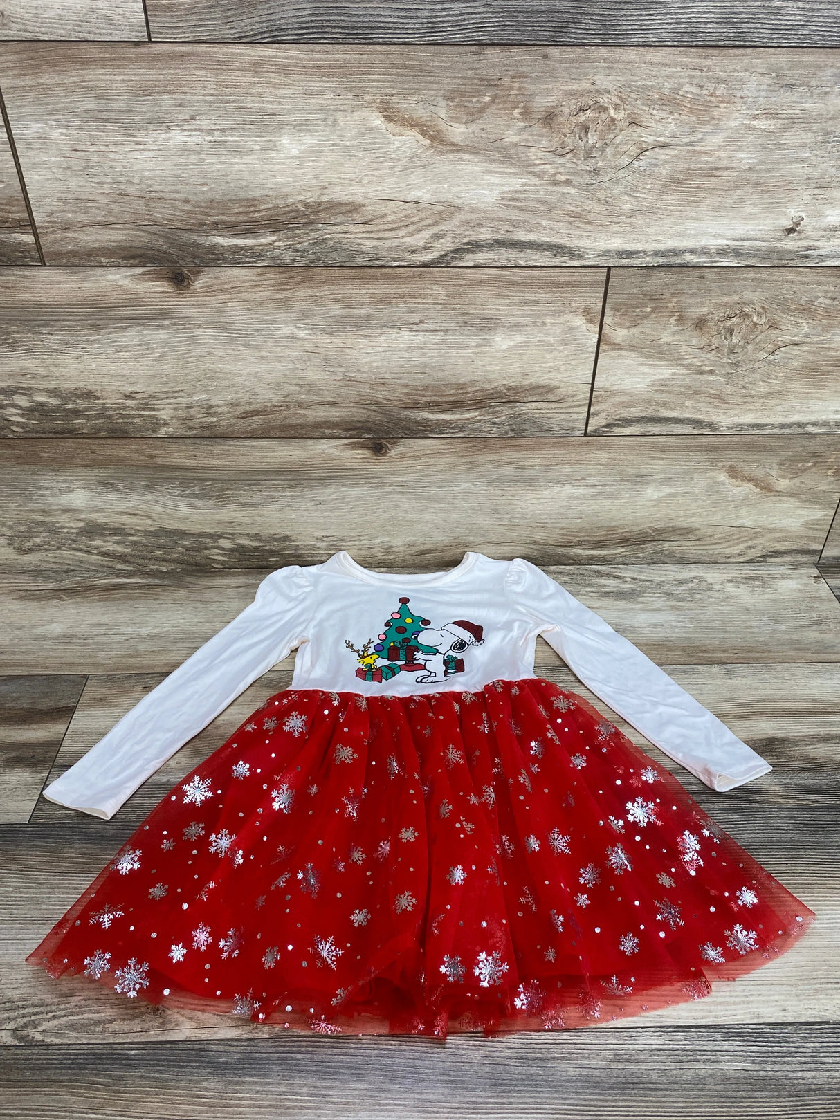 Peanuts Snoopy Christmas Tulle Dress White sz 4T