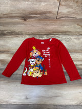 NEW Nickelodeon PAW Patrol 'Deck the Paws' Long Sleeve Shirt Red sz 4T