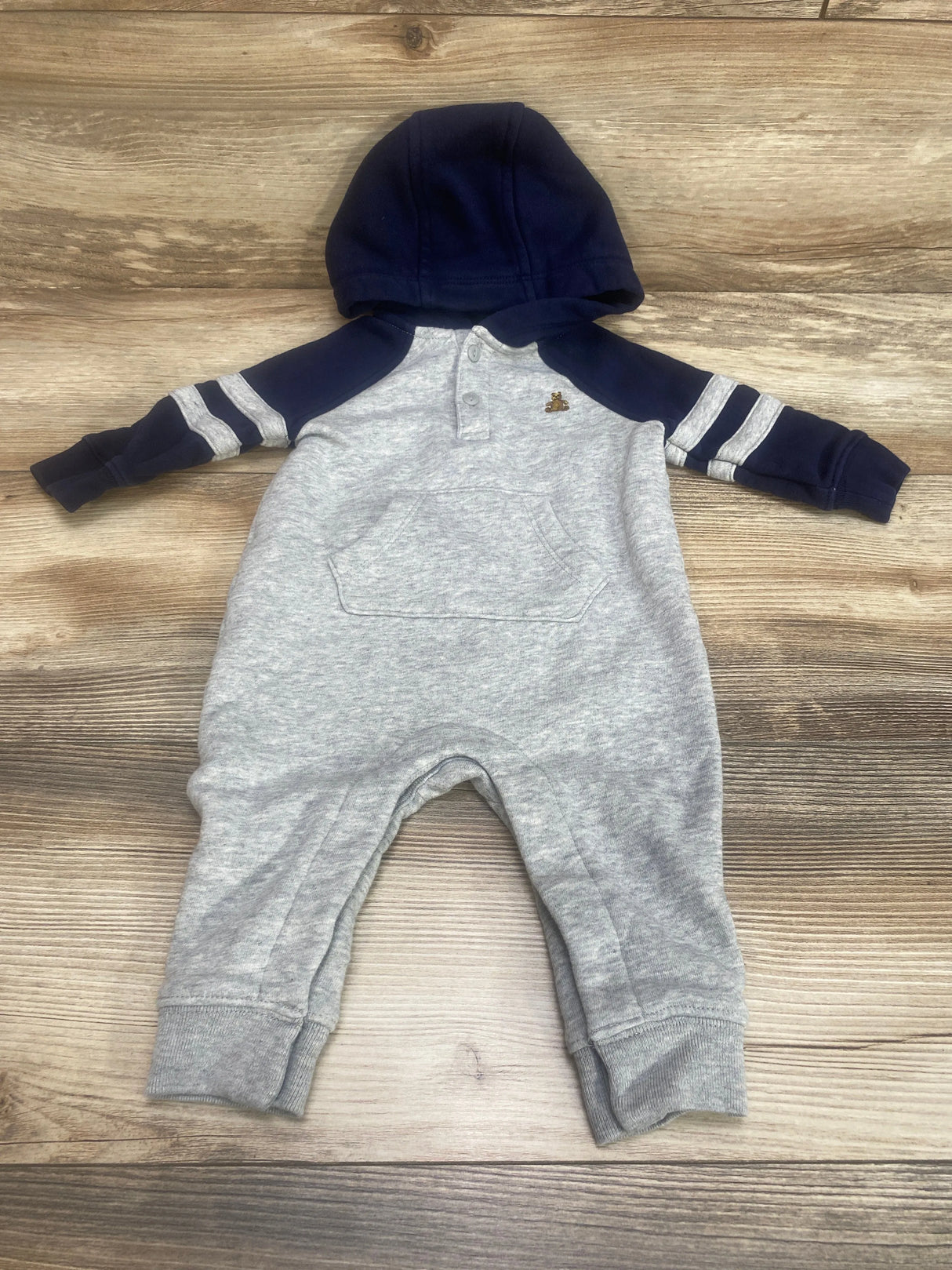 Baby Gap Hooded Coverall Navy/Grey sz 3-6m