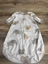 Carter's Elephant Print Blanket Sleeper White sz 6-9m