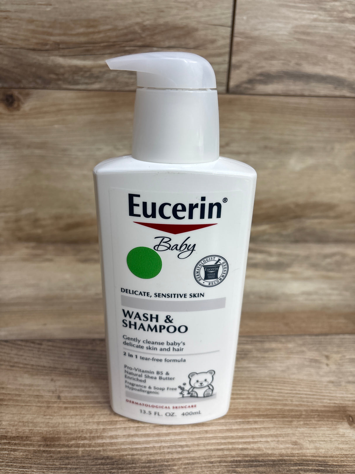 NEW Eucerin Unscented Baby Shampoo and Body Wash, Tear-Free, 13.5oz