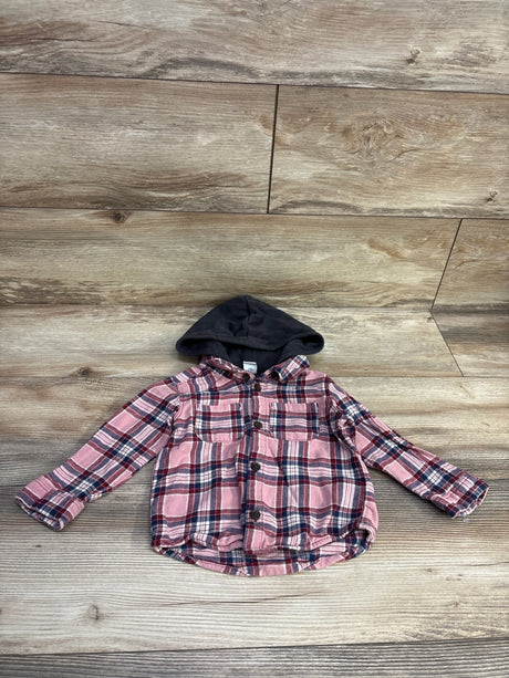 Old Navy Hooded Flannel Pink sz 18-24m - Me n Mommy To Be