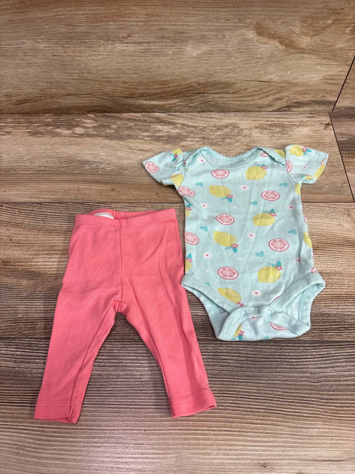 Koala Baby 2pc Fruit Print Bodysuit & Pants Set Blue sz Newborn
