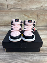 Air Jordan 1 Mid TD 'Black Pink Crimson' Sneakers sz 4c