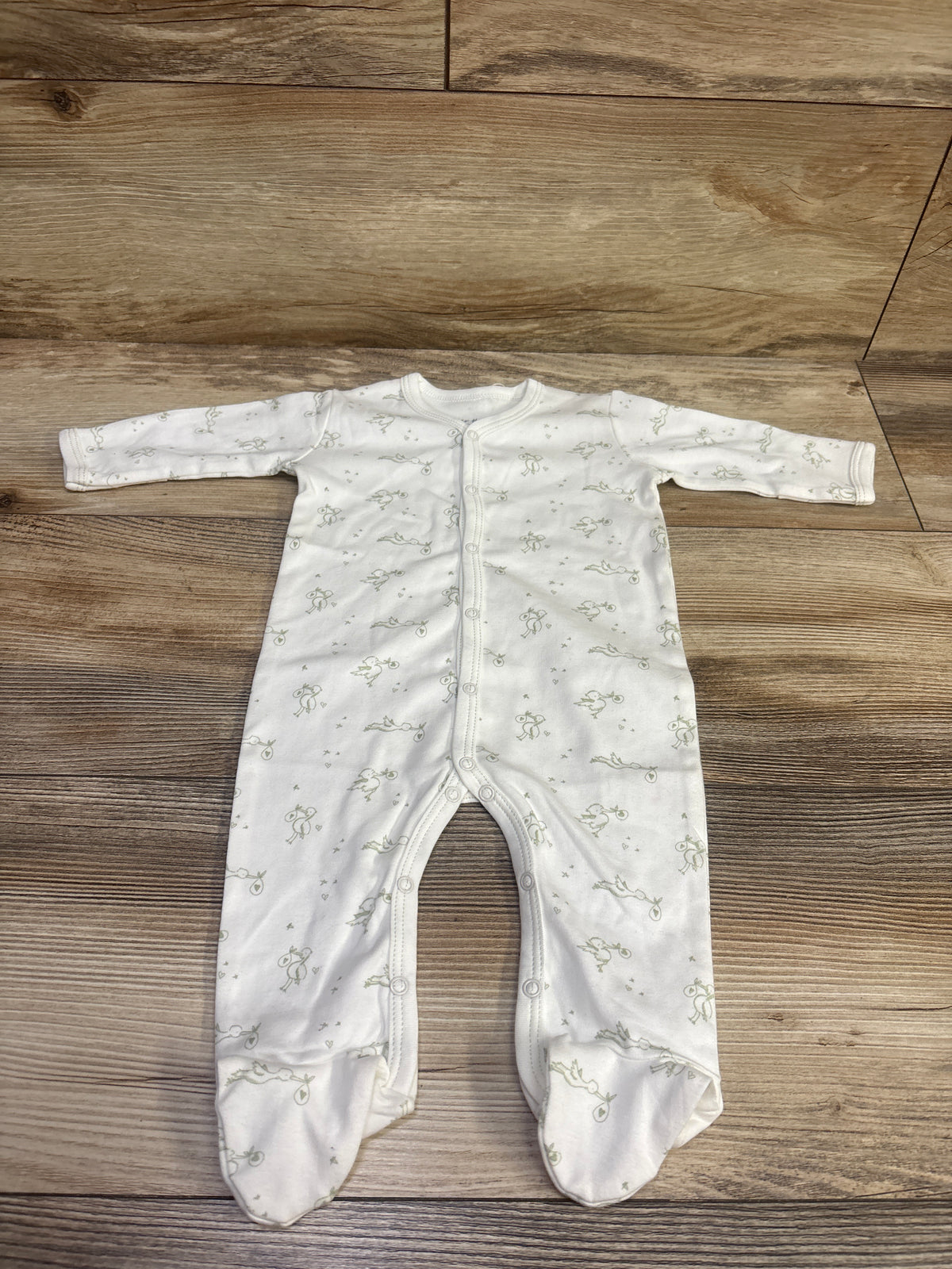 NEW Under The Nile Stork Snap Footie Sleeper White sz 0-3m