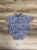 Disney Baby Gingham Mickey Mouse Bodysuit Navy sz 3-6m