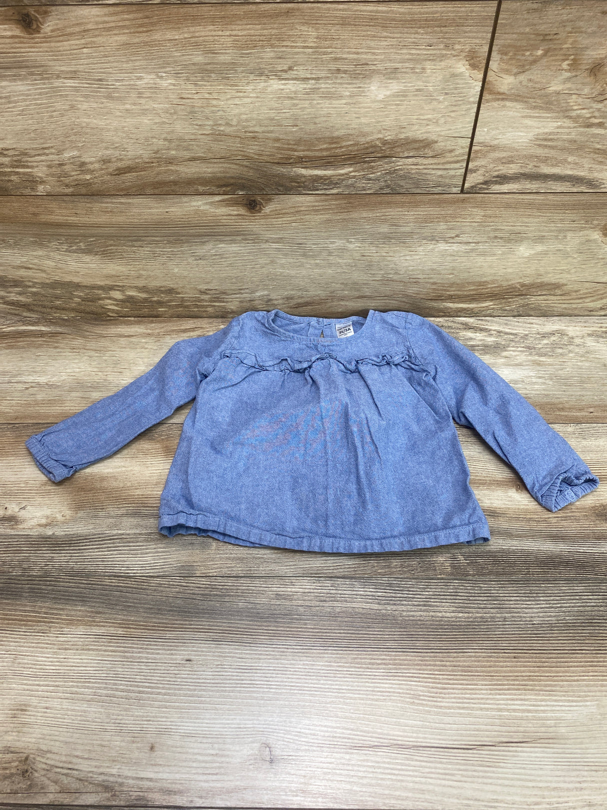 Carter's Chambray Ruffle Top Blue sz 3T