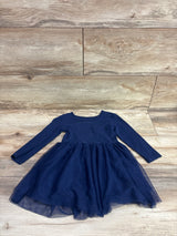 Carter's Long Sleeve Tulle Dress Navy sz 2T