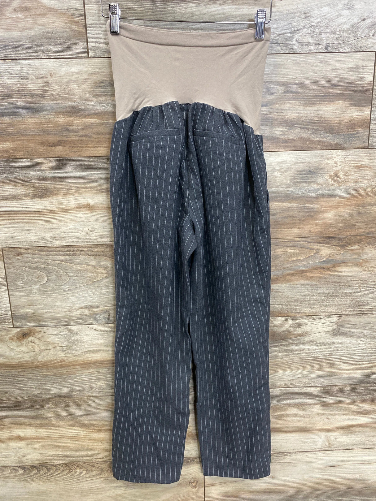 A Pea In The Pod Full Panel Striped Maternity Pants Grey sz Large